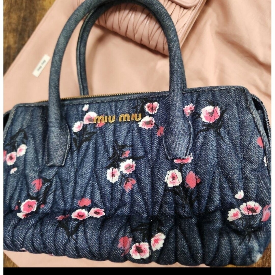 美品 miumiu ミュウミュウ マテラッセ デニム 2wayショルダーバック
