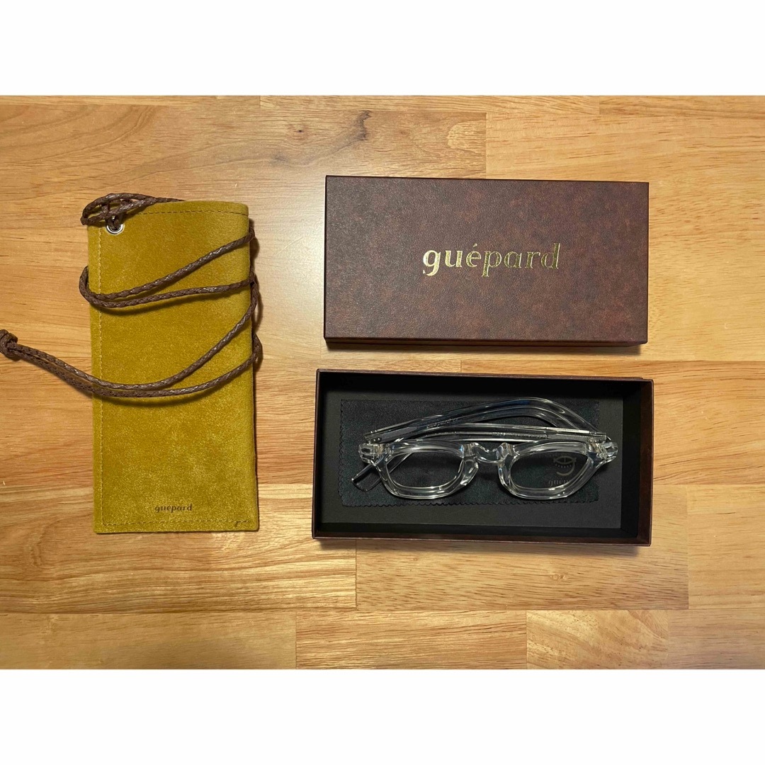 サングラス/メガネ定価52250円 guepard  gp-23 クリアフレーム調光フラットレンズ