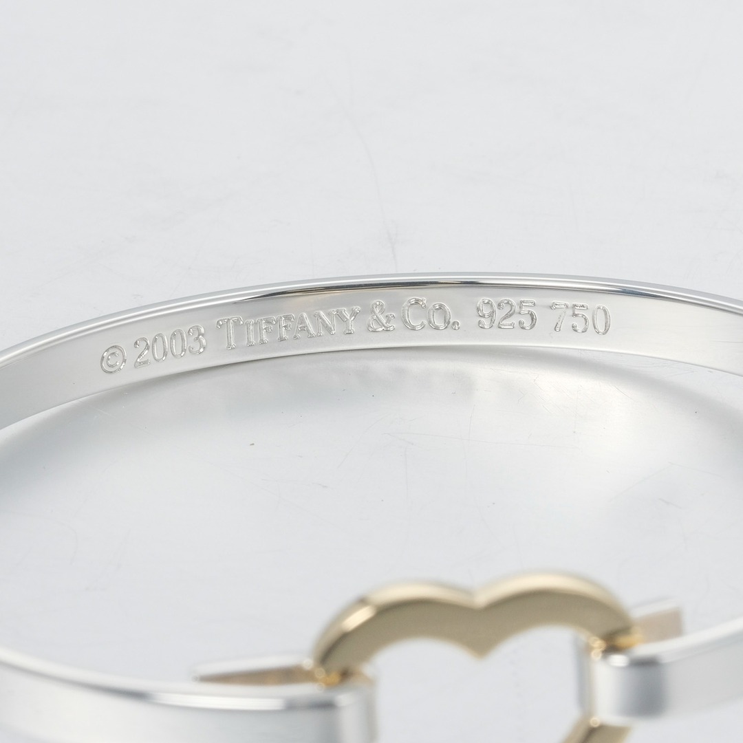 【TIFFANY&Co.】ティファニー ハート コンビ バングル シルバー925×K18ゴールド レディース ブレスレット