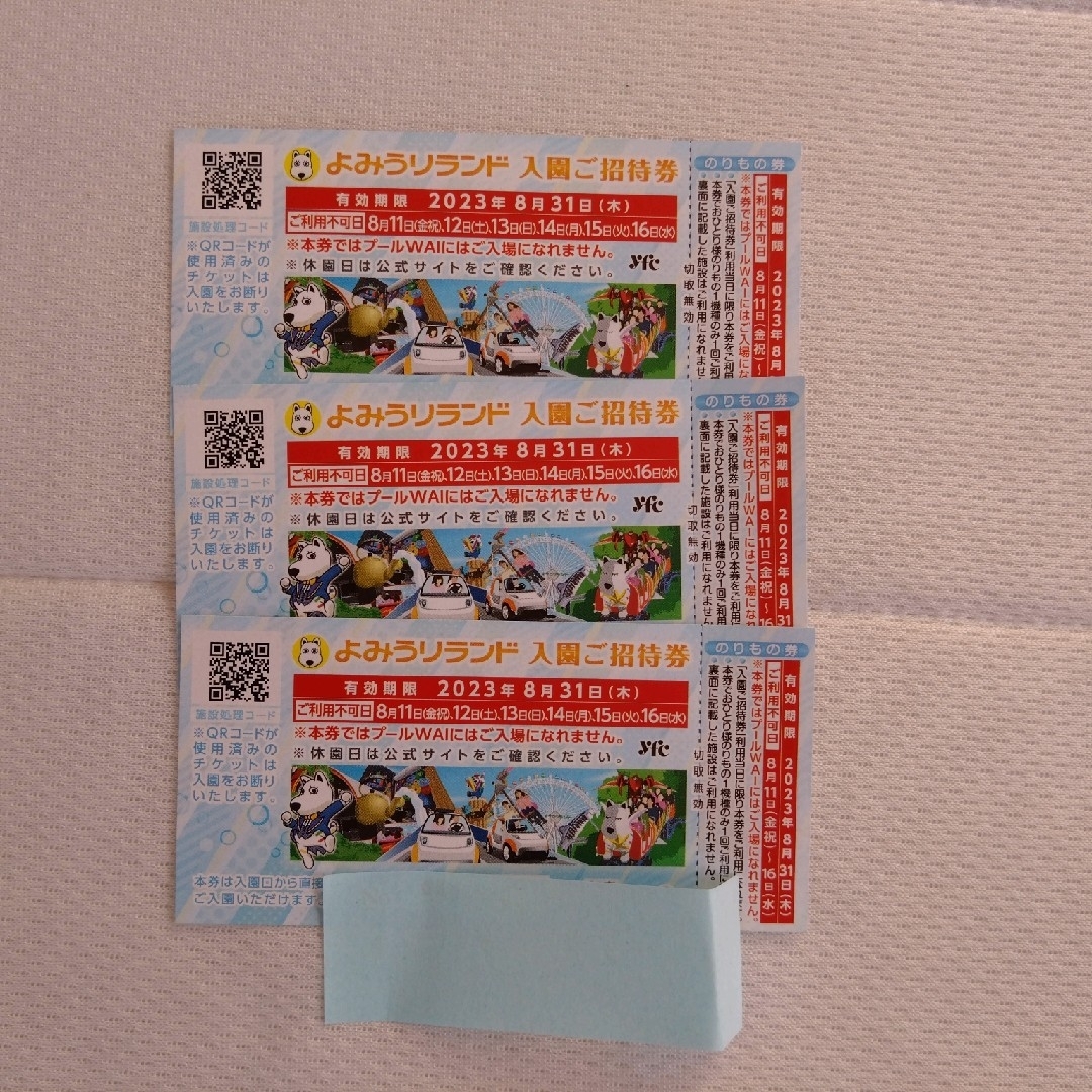 よみうりランド入園ご招待券3枚セット チケットの施設利用券(遊園地/テーマパーク)の商品写真