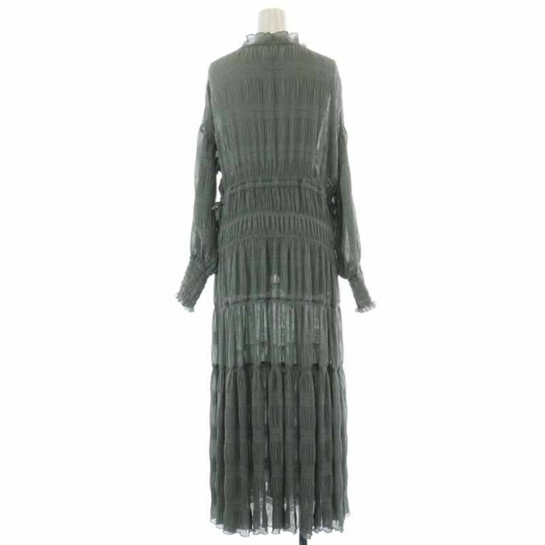 Ameri VINTAGE(アメリヴィンテージ)のアメリヴィンテージ 20SS SHIRRING PLEATS DRESS M 緑 レディースのワンピース(ロングワンピース/マキシワンピース)の商品写真