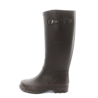 エーグル(AIGLE)のエーグル AIGLE レインブーツ ロングブーツ ラバー 37 23.5cm 茶(レインブーツ/長靴)