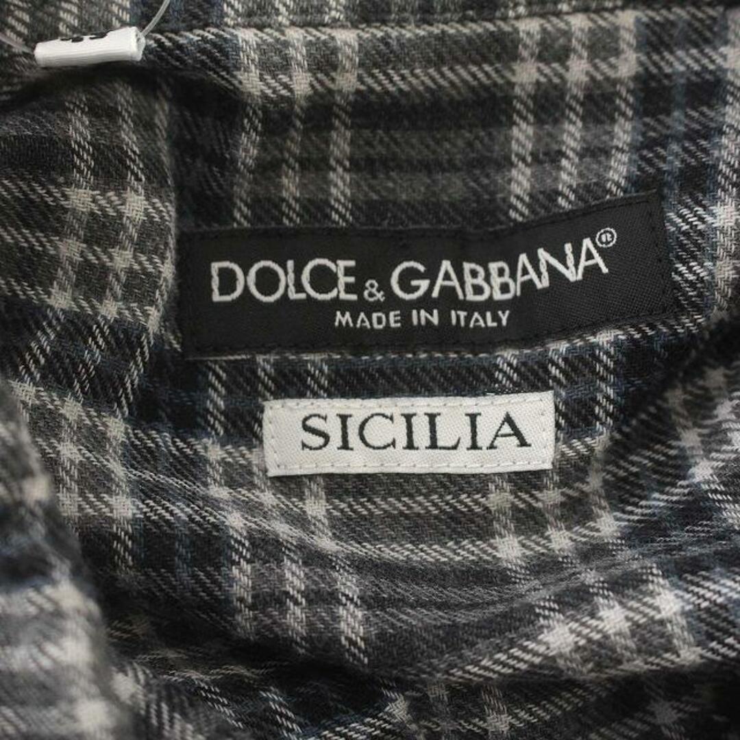 未使用タグ付き DOLCE&GABBANA チェック シャツ SICILIA-