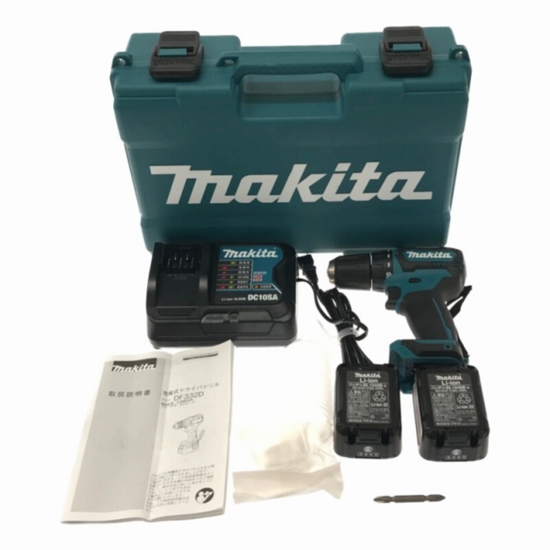 Makita(マキタ)の☆美品☆makita マキタ 10.8V 充電式ドライバドリル DF332DSMX バッテリー2個(4.0Ah) 充電器 ケース付 コードレス ドリルドライバー 75531 自動車/バイクのバイク(工具)の商品写真