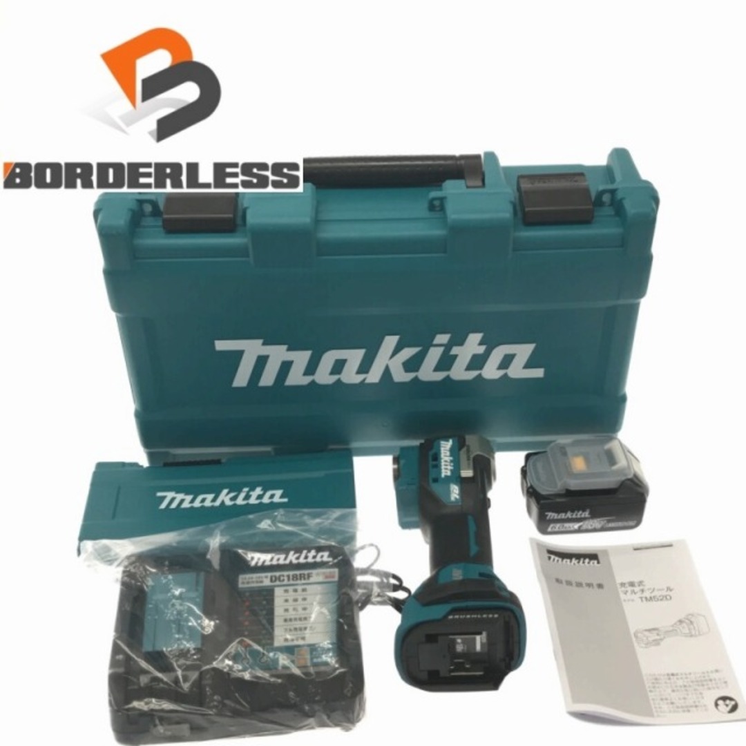 自動車/バイク☆未使用品☆makita マキタ 18V 充電式マルチツール TM52DRG バッテリー1個(18V 6.0Ah) 充電器+ケース+パーツ 75687