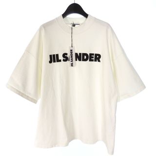 ジルサンダー(Jil Sander)のジルサンダー ロゴプリント ボトルネック オーバーサイズTシャツ L ホワイト(Tシャツ/カットソー(半袖/袖なし))