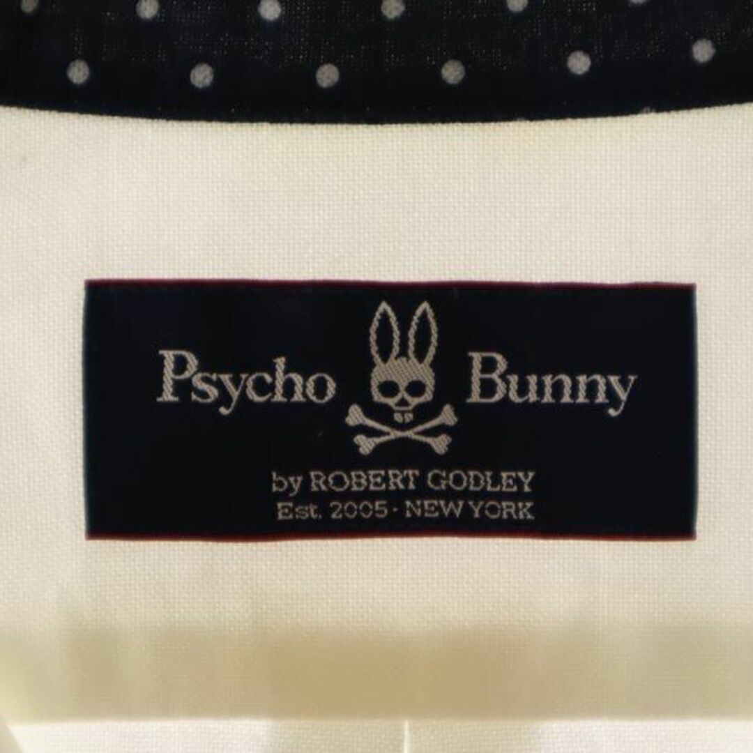 サイコバニー 半袖 ボタンダウンシャツ ゴルフウェア S 白 Psycho Bunny メンズ   【230729】 メール便可