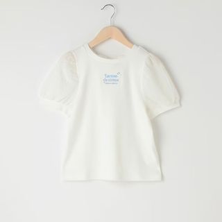 メゾピアノジュニア(mezzo piano junior)のメゾピアノ新品新作タグ付きシアーボリューム袖Tシャツ140(Tシャツ/カットソー)