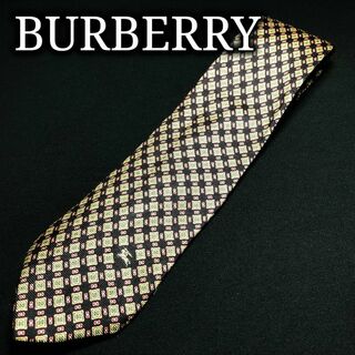 バーバリー(BURBERRY)のバーバリー ロゴ小紋 ブラック＆イエロー ネクタイ A107-K07(ネクタイ)