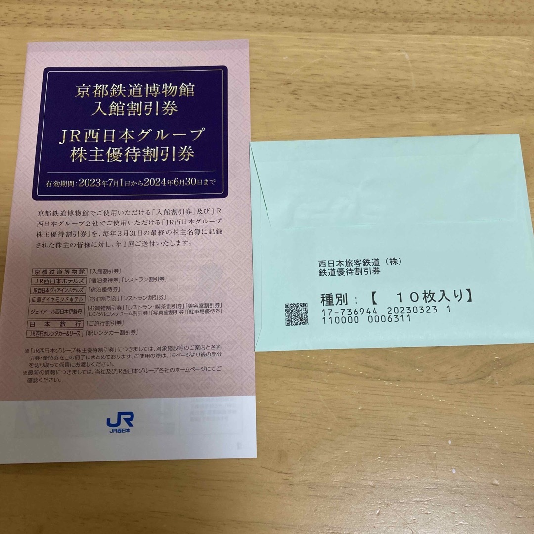 【最新・送料無料】JR西日本　株主優待　10枚　他