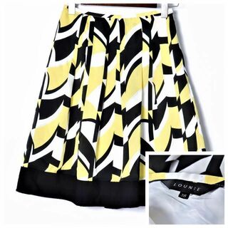 ルーニィ(LOUNIE)のG0234 ルーニィ LOUNIE 幾何学デザイン スカート 日本製 サイズ38(ひざ丈スカート)