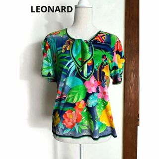 レオナール(LEONARD)のレオナール LEONARD チューリップスリーブ 胸元リボン プルオーバー(Tシャツ(半袖/袖なし))