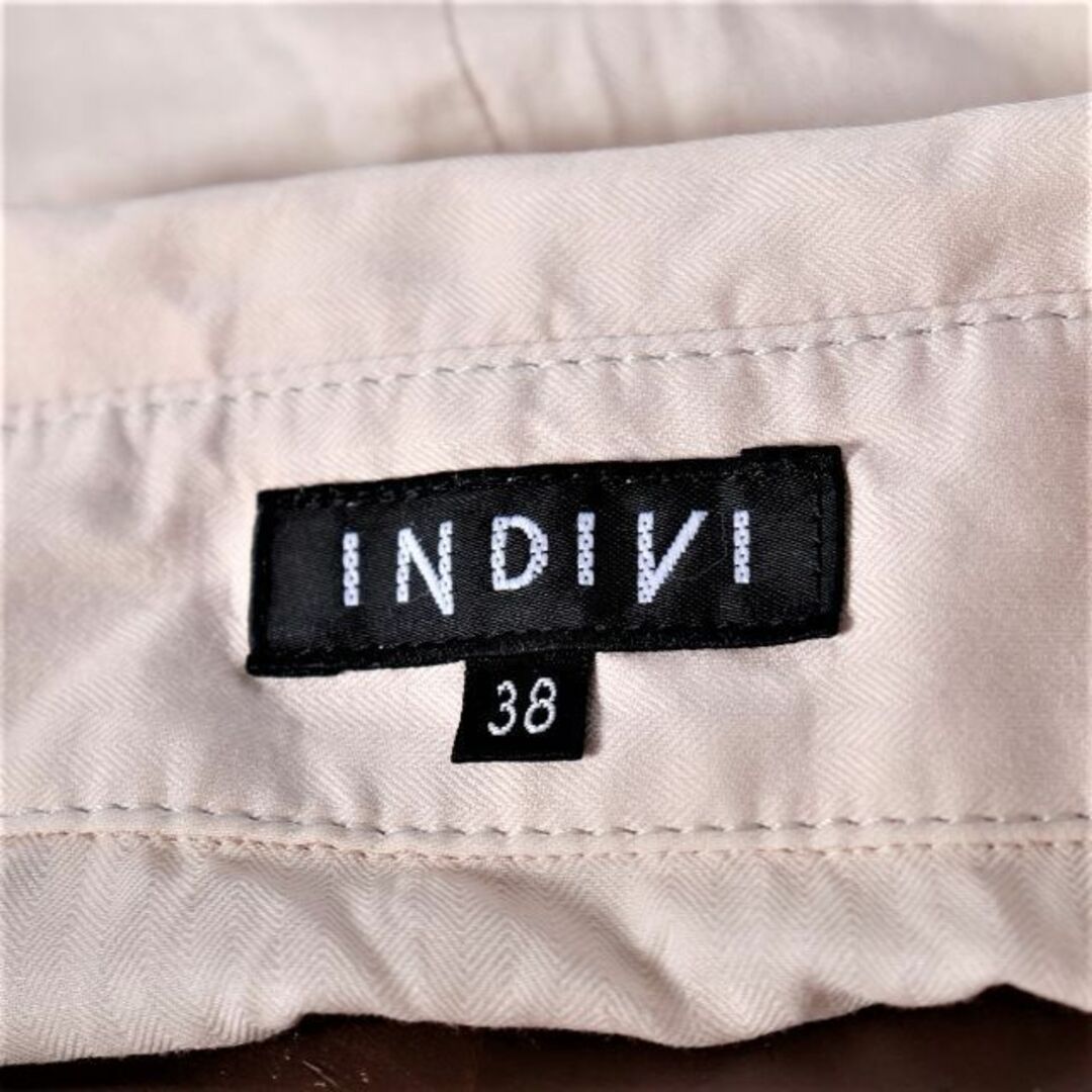 INDIVI(インディヴィ)のG0224 インディヴィ シャツワンピ サイズ38 ベージュ 頼れるシャレ服 レディースのワンピース(ロングワンピース/マキシワンピース)の商品写真