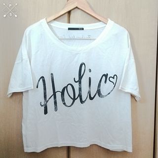 ヘザー(heather)のHeathr ヘザー ドルマントップス 半袖 ロゴ プリント(Tシャツ(半袖/袖なし))