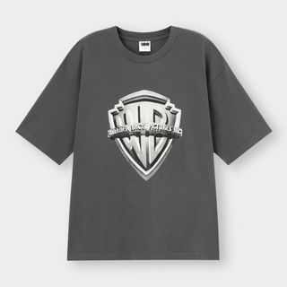 ジーユー(GU)の新品　ワーナー　100周年ロゴ　グラフィックＴシャツ ＧＵ  グレー　L　映画(Tシャツ/カットソー(半袖/袖なし))