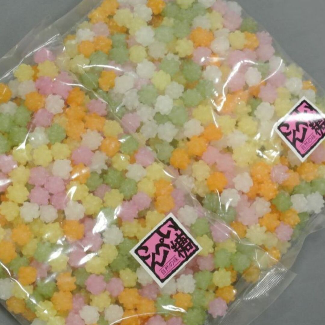 金平糖(大粒)(１ｋｇ×２ｐ)原料は砂糖、どっさりパックで備蓄用にも♪／送料込 食品/飲料/酒の食品(菓子/デザート)の商品写真