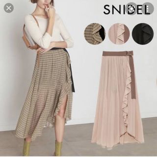 スナイデル(SNIDEL)のSNIDEL  プリーツラップスカショーパン　ピンク(ロングスカート)