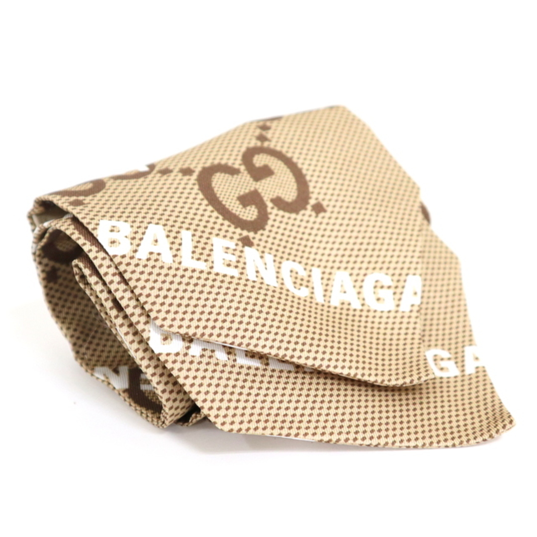 Gucci(グッチ)の【GUCCI×BALENCIAGA】グッチ×バレンシアガ ザハッカープロジェクト マキシ GGネック ボウ シルク ベージュ 676777/kt06890ar レディースのファッション小物(バンダナ/スカーフ)の商品写真