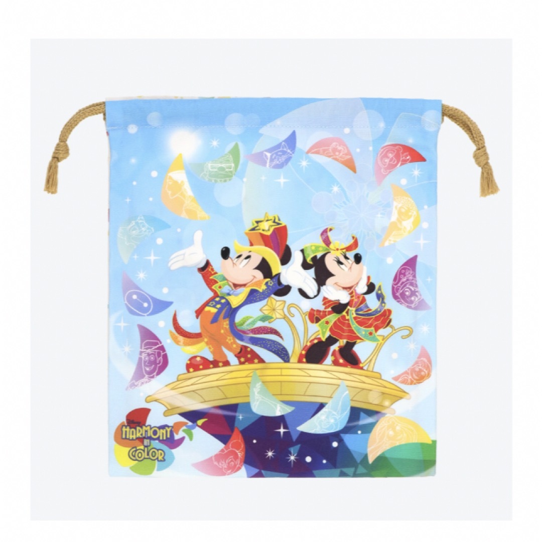 Disney(ディズニー)の巾着　ディズニーランド　40周年　ハーモニー　イン　カラー エンタメ/ホビーのおもちゃ/ぬいぐるみ(キャラクターグッズ)の商品写真