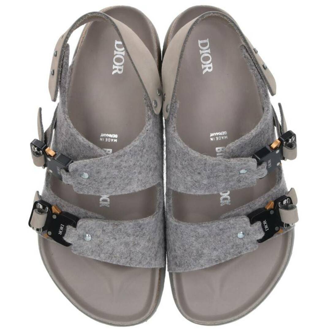 ディオール ×ビルケンシュトック BIRKENSTOCK  22AW  3SA116ZSC80039 ローラーコースターバックルフェルトサンダル  メンズ 39