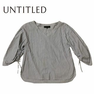 アンタイトル(UNTITLED)のUNTITLED アンタイトル　 ストライプ シャーリング ブラウス シャツ　2(シャツ/ブラウス(長袖/七分))