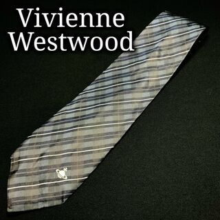 ヴィヴィアンウエストウッド(Vivienne Westwood)のヴィヴィアンウエストウッド ロゴチェック ネイビー ネクタイ A107-K20(ネクタイ)