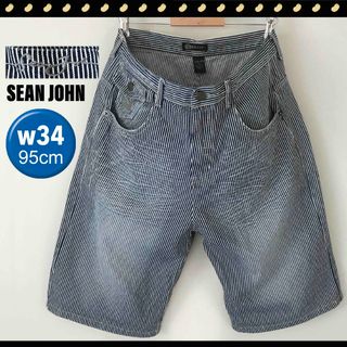Sean John - W36 ショーンジョン ビッグロゴ刺繍 極太バギーデニム