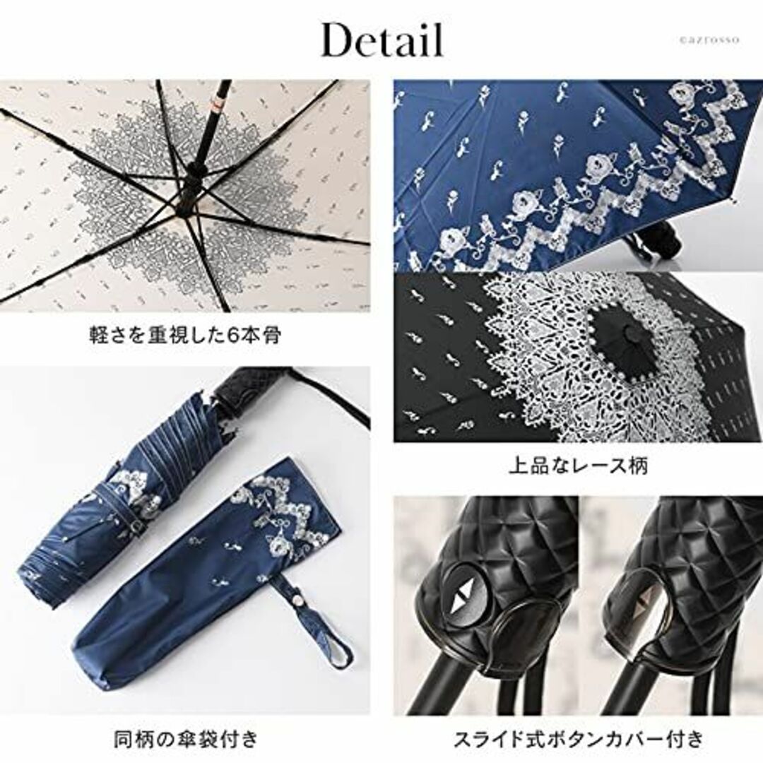 【色:ブラック】UVION (ユビオン) 自動開閉 傘 大判 折り畳み 雨傘 耐 4