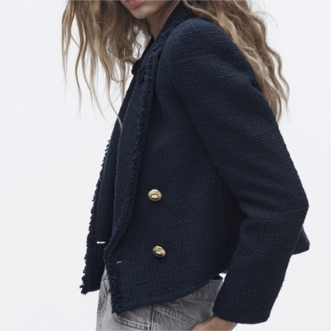 ZARA - クロップド丈 テクスチャー入りブレザーの通販 by ZARA - クロップド丈 テクスチャー入りブレザーの通販 by