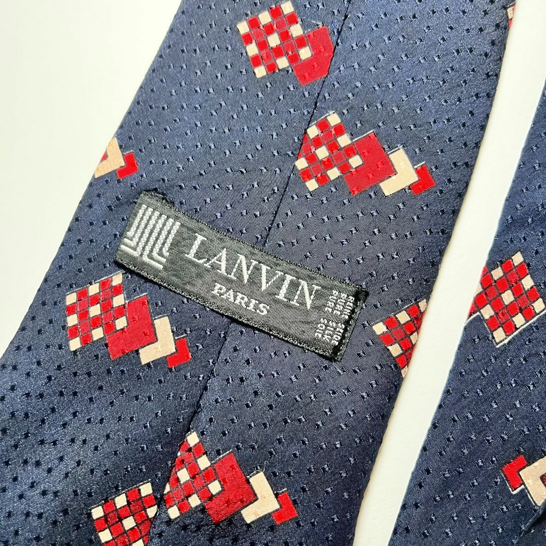 LANVIN(ランバン)のランバン LANVIN ネクタイ シルク ネイビー 総柄 上品 ハイブランド  メンズのファッション小物(ネクタイ)の商品写真