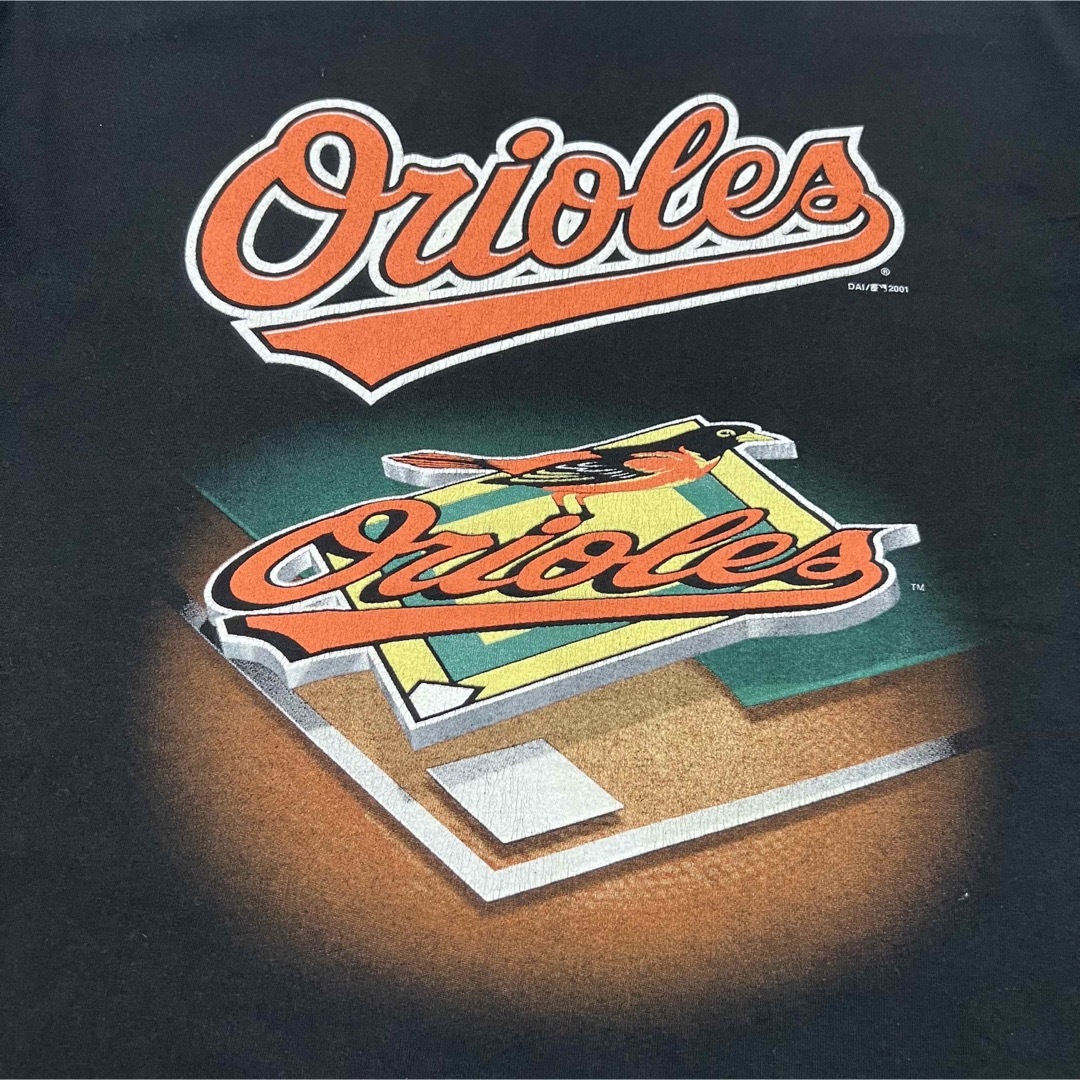 MLB(メジャーリーグベースボール)のMLB☆2001ボルチモア・オリオールズベースロゴプリントTシャツ　ブラック メンズのトップス(Tシャツ/カットソー(半袖/袖なし))の商品写真