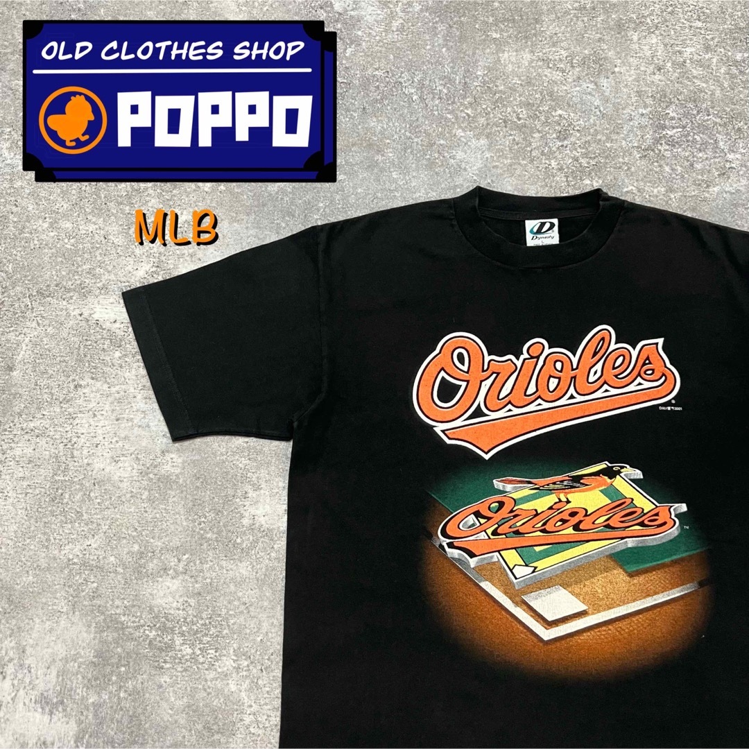 MLB(メジャーリーグベースボール)のMLB☆2001ボルチモア・オリオールズベースロゴプリントTシャツ　ブラック メンズのトップス(Tシャツ/カットソー(半袖/袖なし))の商品写真