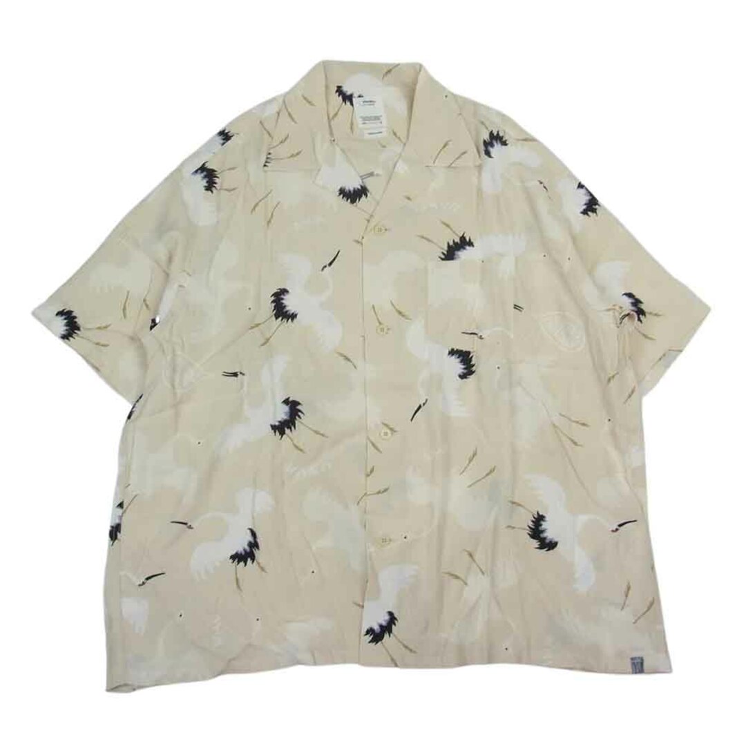 VISVIM ビズビム 半袖シャツ 0123105011018 CROSBY SHIRT S/S HIKAKU ヒカク オープンカラー シャツ ベージュ系 4【新古品】【未使用】