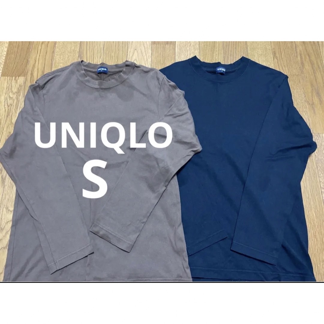 UNIQLO(ユニクロ)のユニクロ　ロンT  S 長袖　黒　ブラック　茶　ブラウン　カーキ　まとめ売　無地 メンズのトップス(Tシャツ/カットソー(七分/長袖))の商品写真