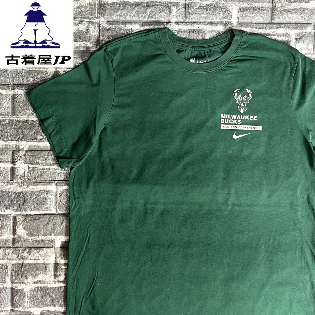 NIKE☆Tシャツ  グリーン 緑 ワンポイントロゴ NBA バスケ cq2