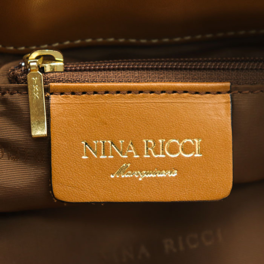 ニナ リッチ／NINA RICCI バッグ ハンドバッグ 鞄 トートバッグ レディース 女性 女性用レザー 革 本革 ブラック 黒  La Rue 2WAY ショルダーバッグ シボ革 シュリンクレザー