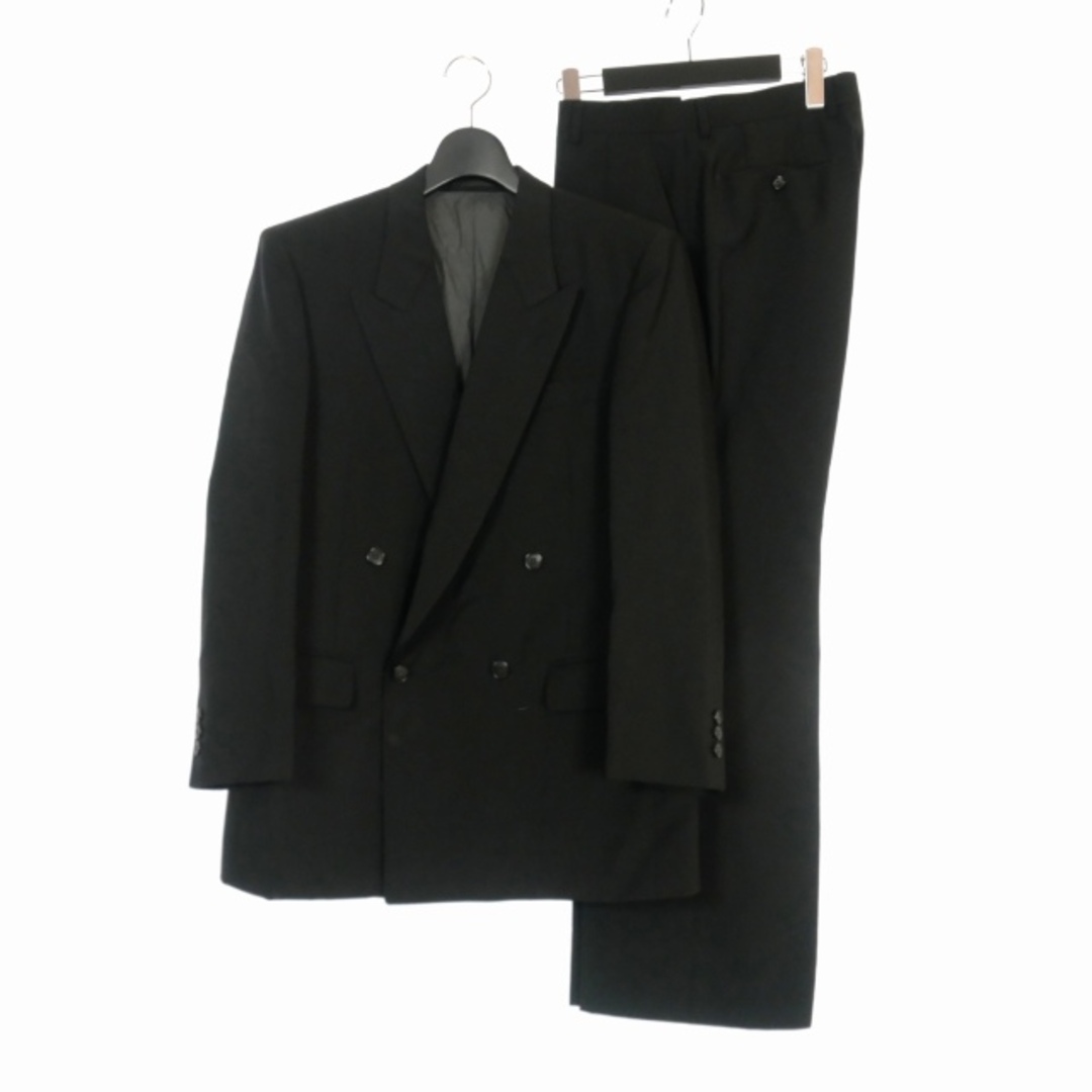 ランバン スーツ セットアップ テーラードジャケット スラックス パンツ 黒