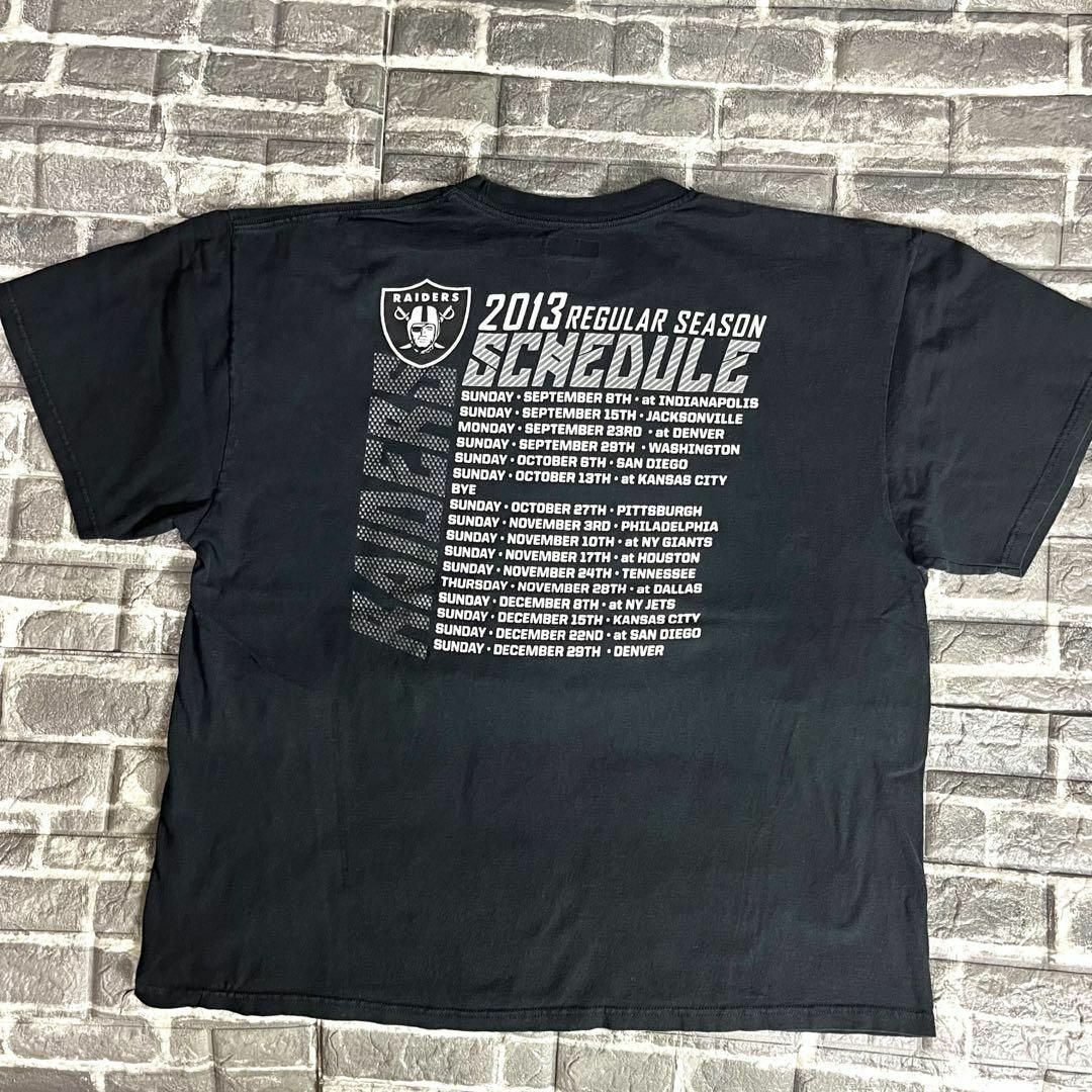 NFL☆プリントTシャツ  ゆるだぼ デカロゴ 2XL レイダース cq8 2