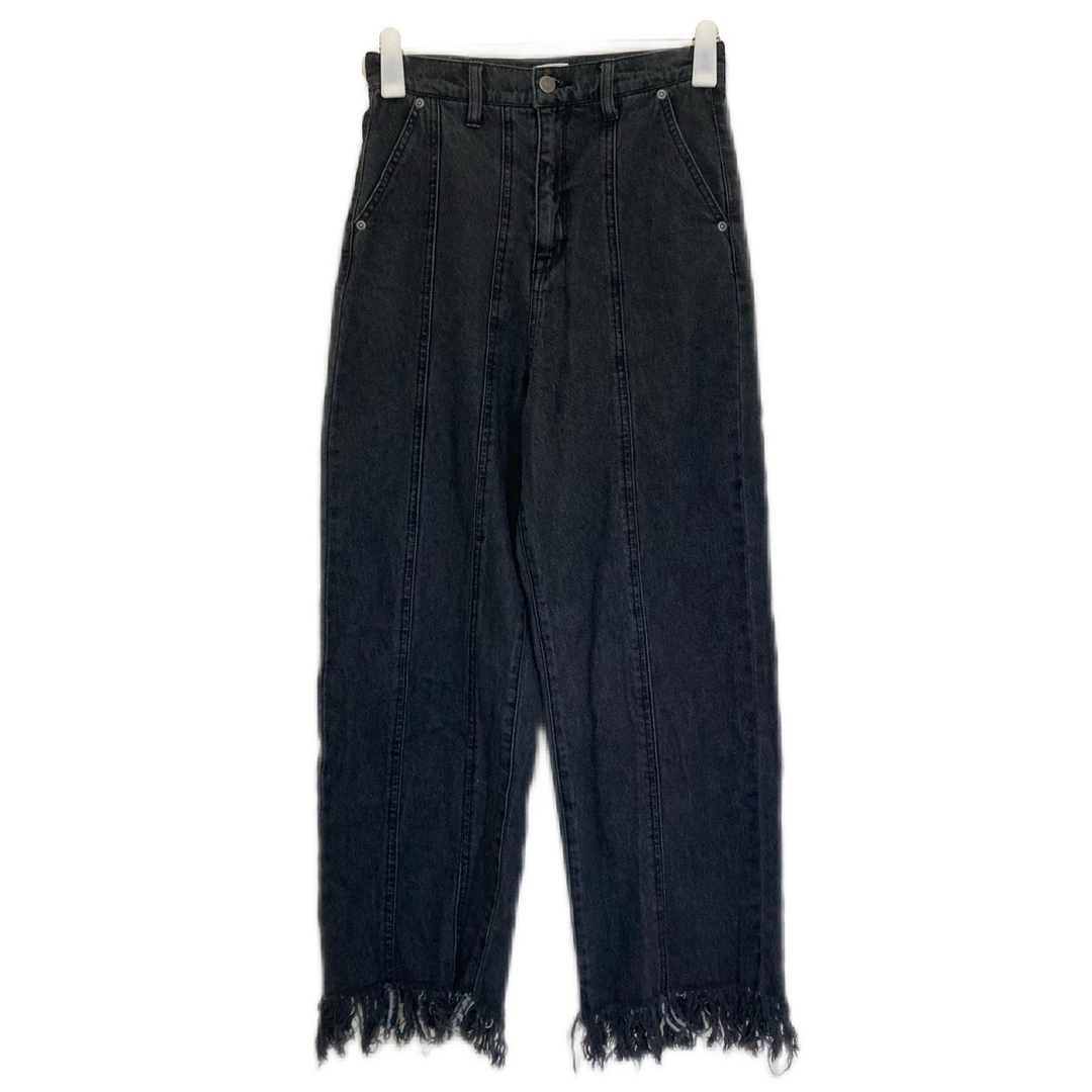CIMARRON JEANS ダメージデニムパンツ ワイド フレア グレー S 1