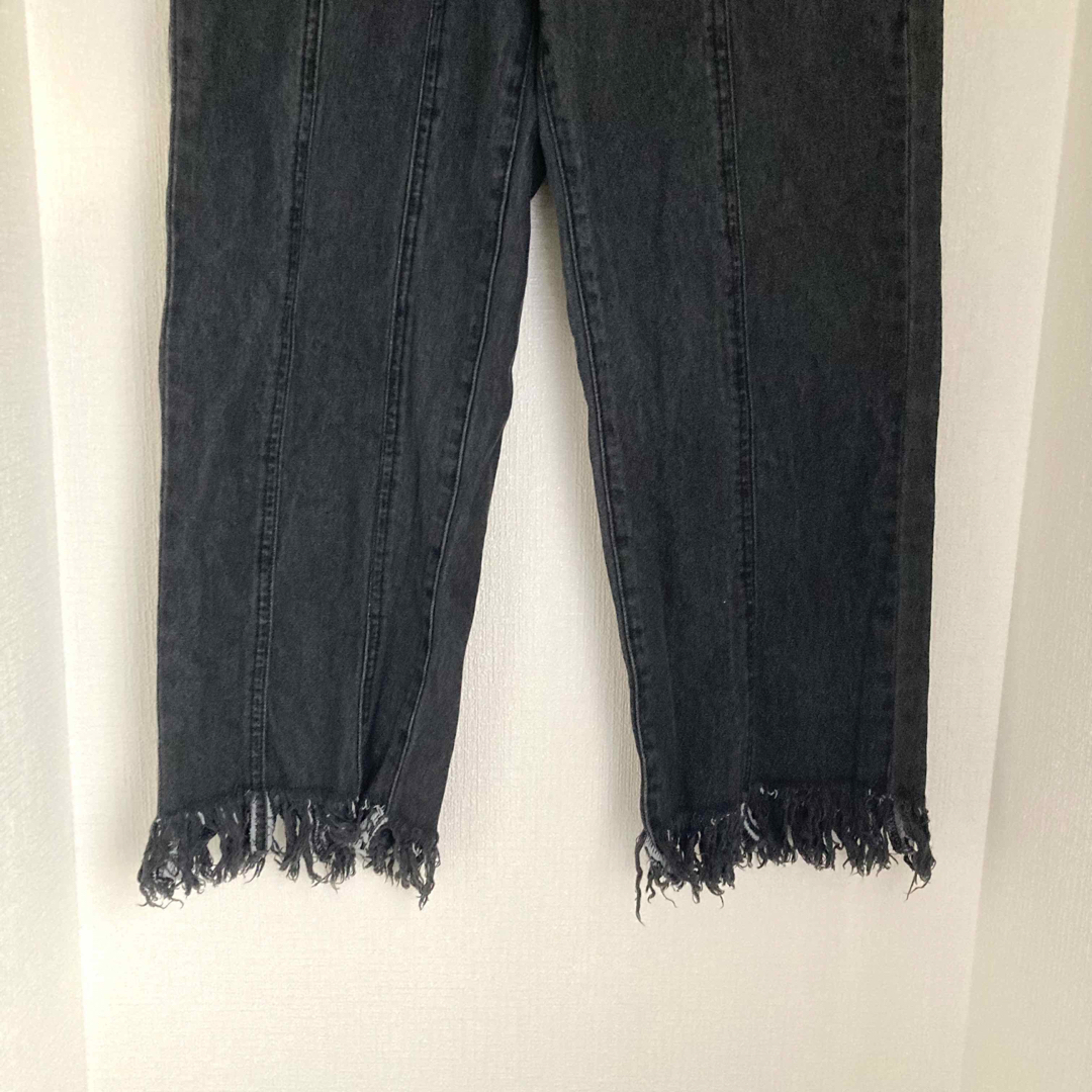 CIMARRON JEANS ダメージデニムパンツ ワイド フレア グレー S 5