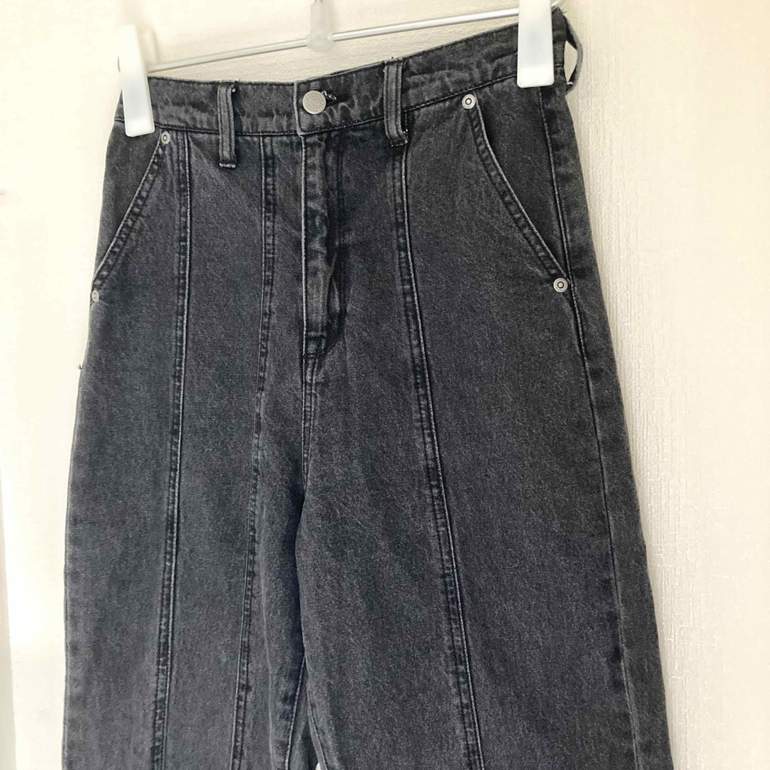 CIMARRON JEANS ダメージデニムパンツ ワイド フレア グレー S 3