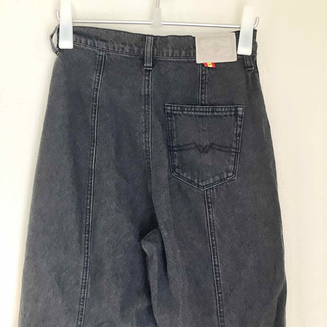 CIMARRON JEANS ダメージデニムパンツ ワイド フレア グレー S 6