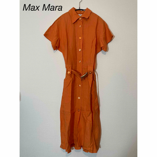 マックスマーラ(Max Mara)のmax mara リネンシャツワンピース(ロングワンピース/マキシワンピース)