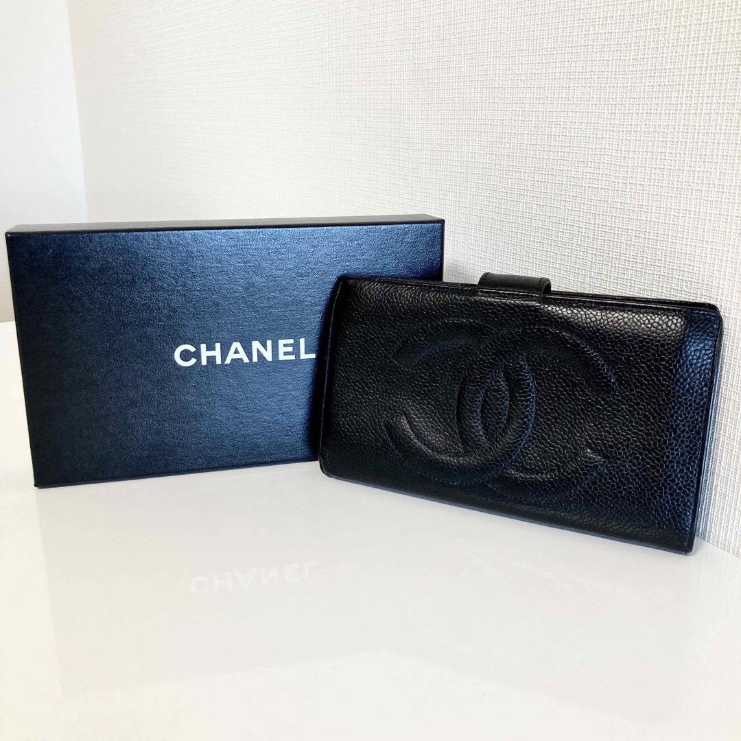 シャネル　CHANEL 黒　長財布