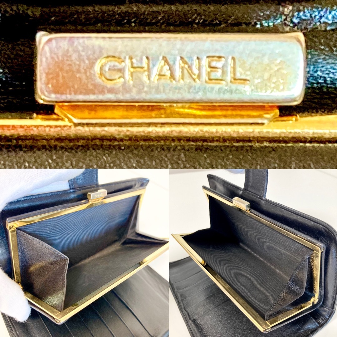 CHANEL(シャネル)のCHANEL シャネル キャビアスキン ガマ口 長財布 ブラック 黒 レディースのファッション小物(財布)の商品写真