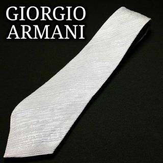 ジョルジオアルマーニ(Giorgio Armani)のアルマーニ レジメンタル ブルー ネクタイ リネン 黒タグ A107-L13(ネクタイ)