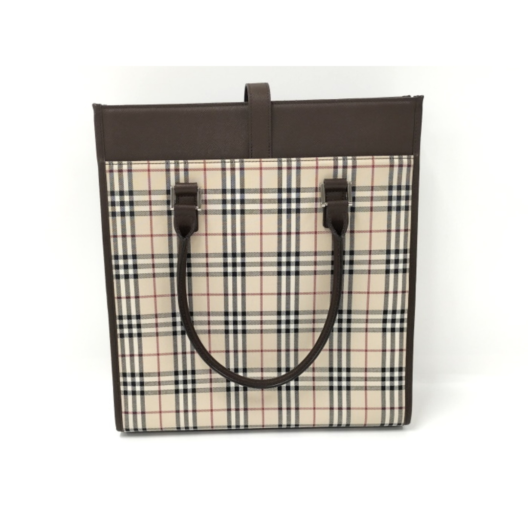 BURBERRY - BURBERRY トートバッグ ノバチェック キャンバス レザー