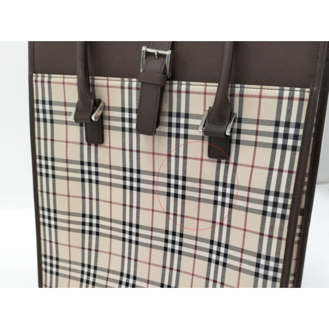 BURBERRY(バーバリー)のBURBERRY トートバッグ ノバチェック キャンバス レザー ベージュ系 レディースのバッグ(トートバッグ)の商品写真