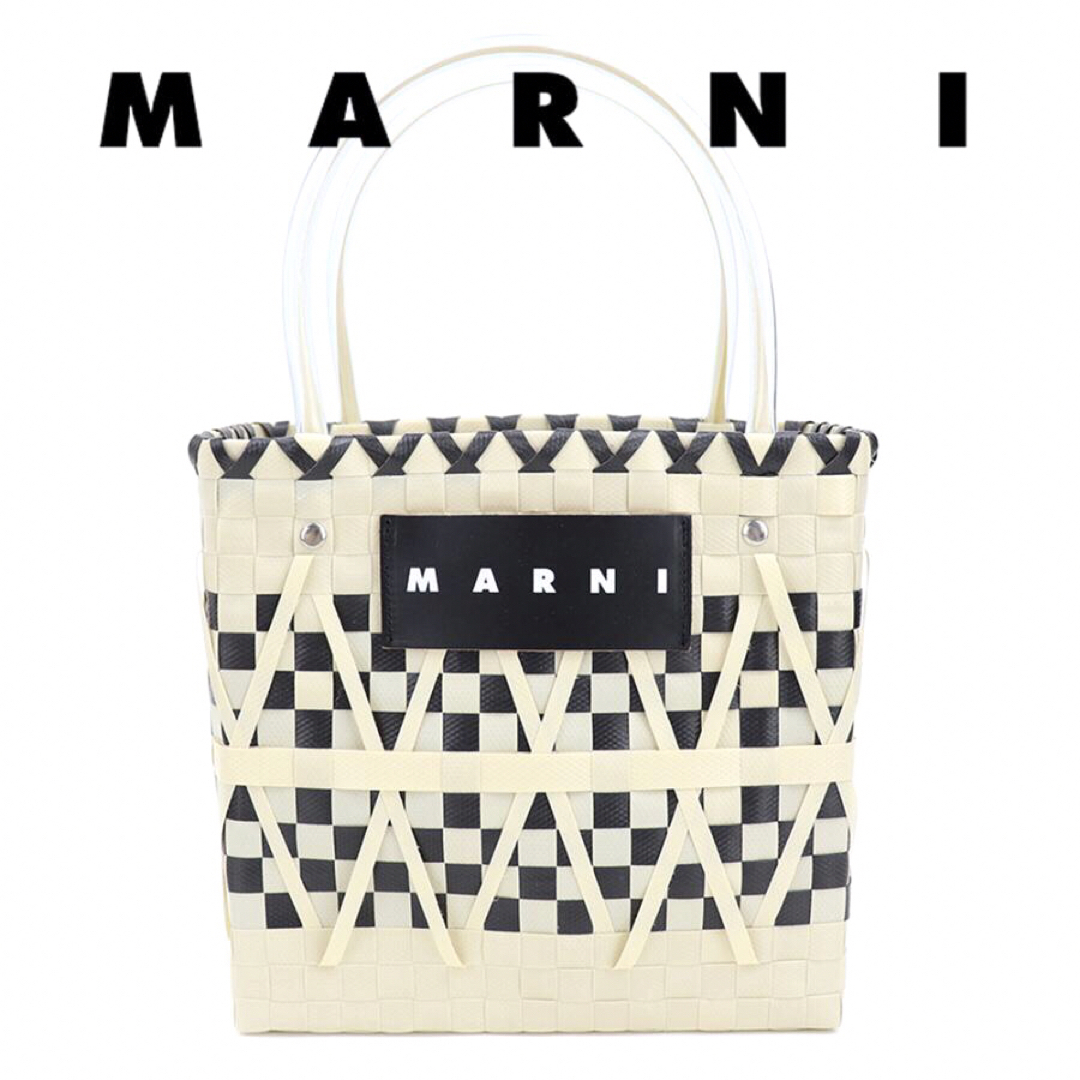 新品 マルニマーケット ピクニックバッグ ステンシルバッグ 白