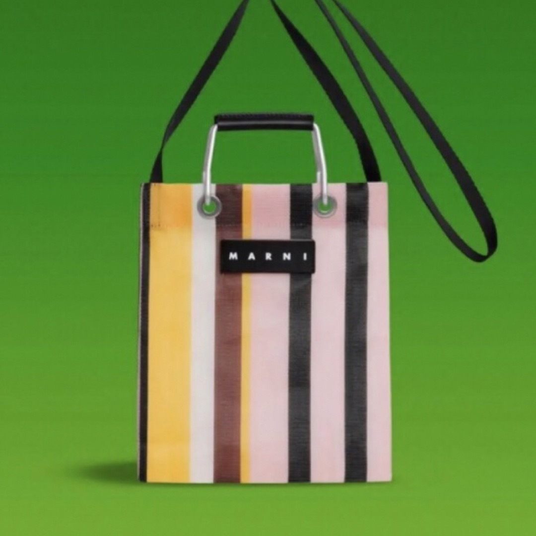 MARNI MARKET ストライプミニショルダーバッグ ローズソルベ